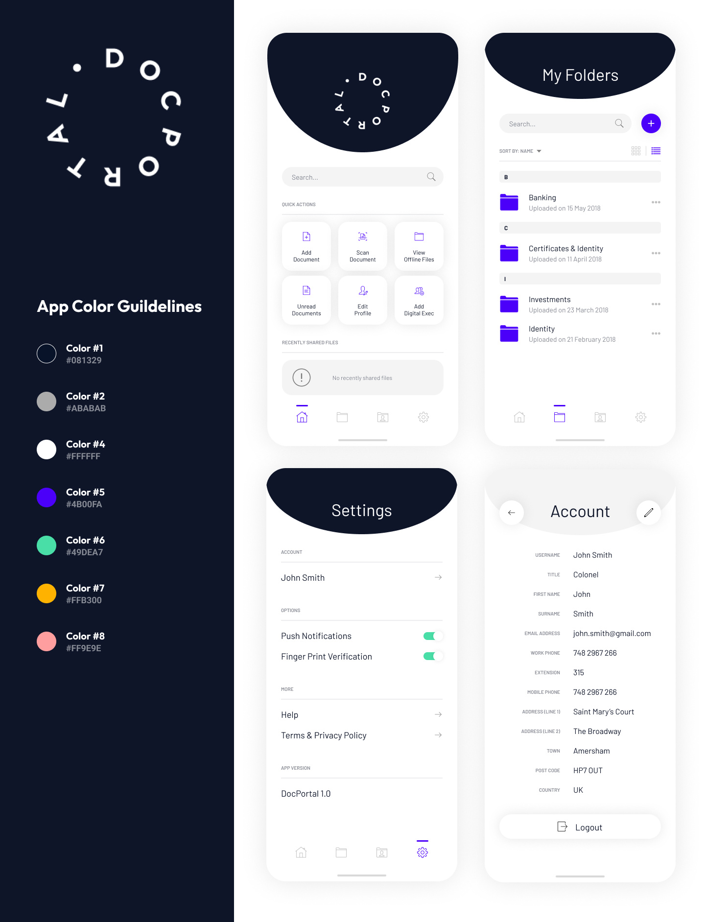 Doc Portal App android app design design figma ios mobile app ui ui design uxui design
