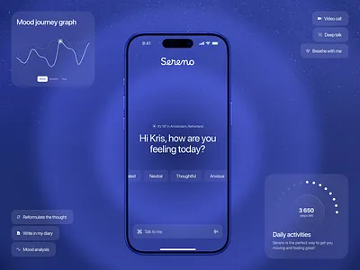 Mobile App Design for Healthcare ai ai assistant app screen chatbot chatbot ui emotional ui health website healthcare healthcare app medical dashboard medical ui mental health app mental health websites mobile app mobile app design modern app ui mood tracker mood tracker app psychological safety voice assistant