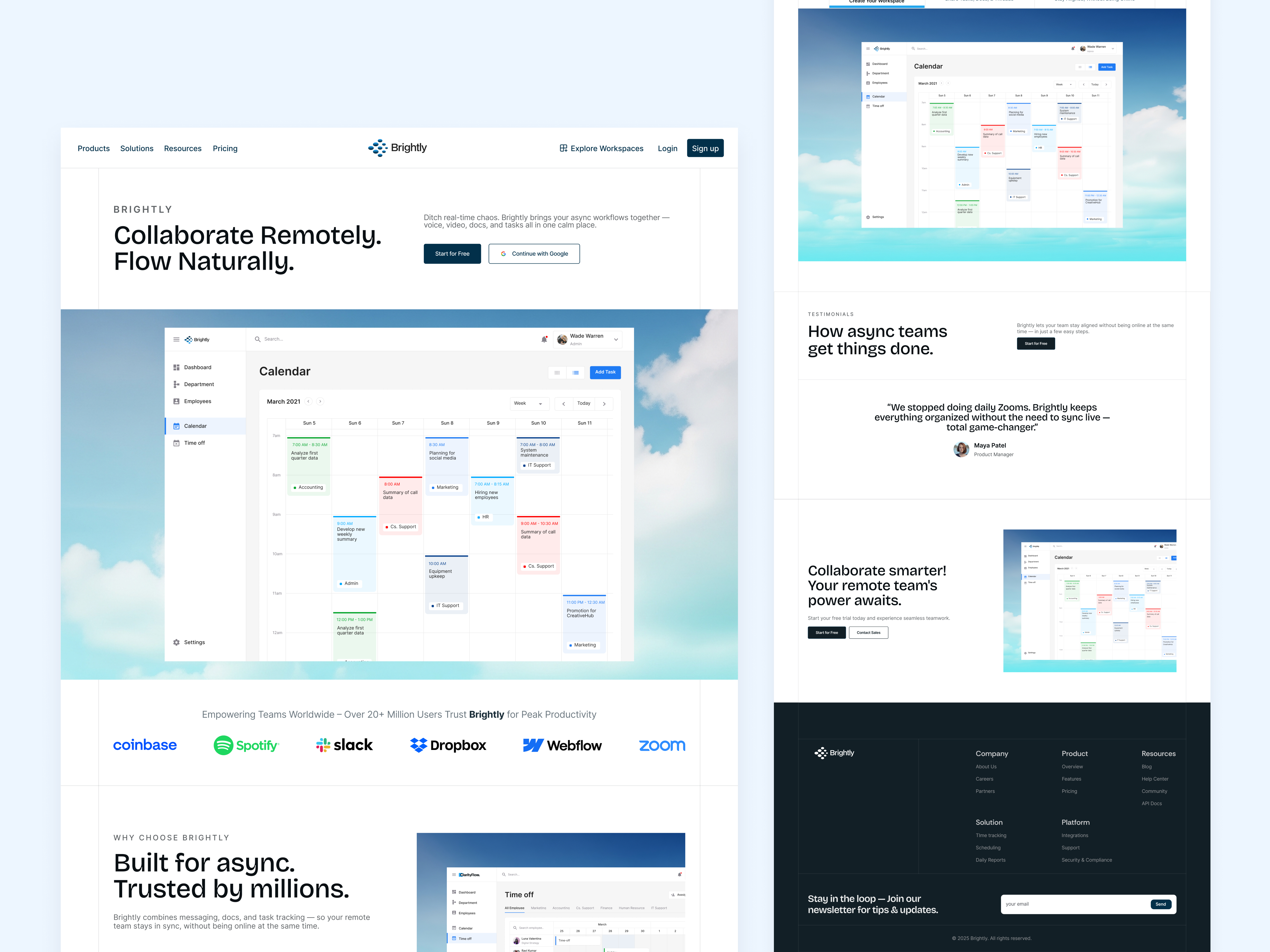 Brightly – Async Collaboration Platform ai branding clean conversion crm dashboard design design inspiration graphic design landing page logo motion graphics platform saas ui ui design ui motion ux vector web design