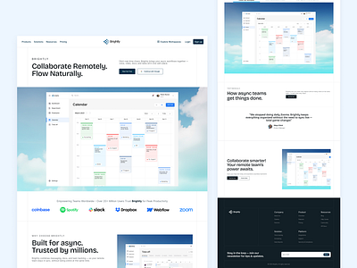 Brightly – Async Collaboration Platform ai branding clean conversion crm dashboard design design inspiration graphic design landing page logo motion graphics platform saas ui ui design ui motion ux vector web design