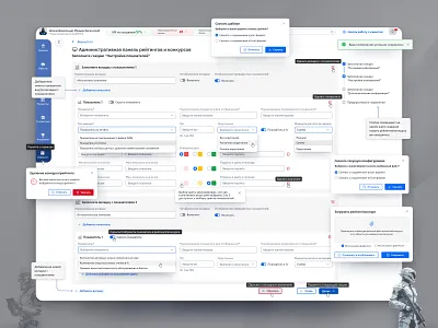 UX/UI design of the administrative panel of Ratings and Contests admin panel banking application banking service cms control panel crm dashboard design system fintech guidelines design interface personal account product design prototyping table service task manager ui user flow ux web design