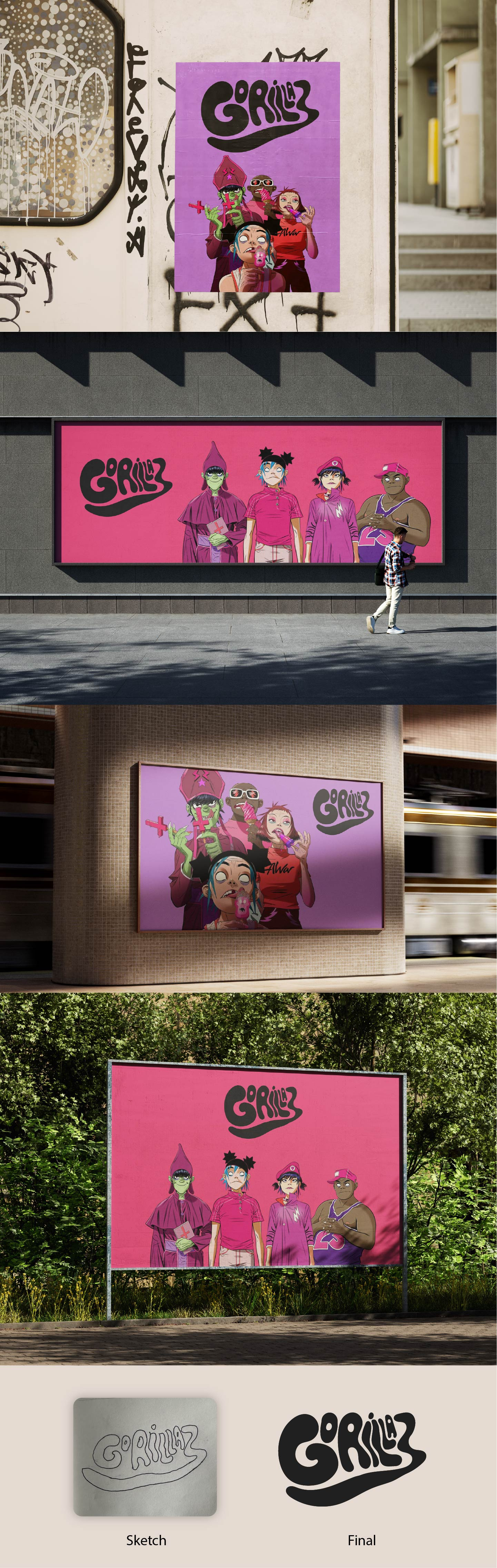 GORILLAZ - LETTERING adobe illustrator design designer font gorillaz graphic design illustration lettering music typography