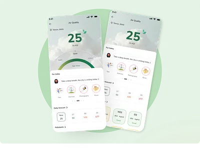 Weather App | Air quality air quality andriod forecast app ios mobile ui ui ux weather app weather ui