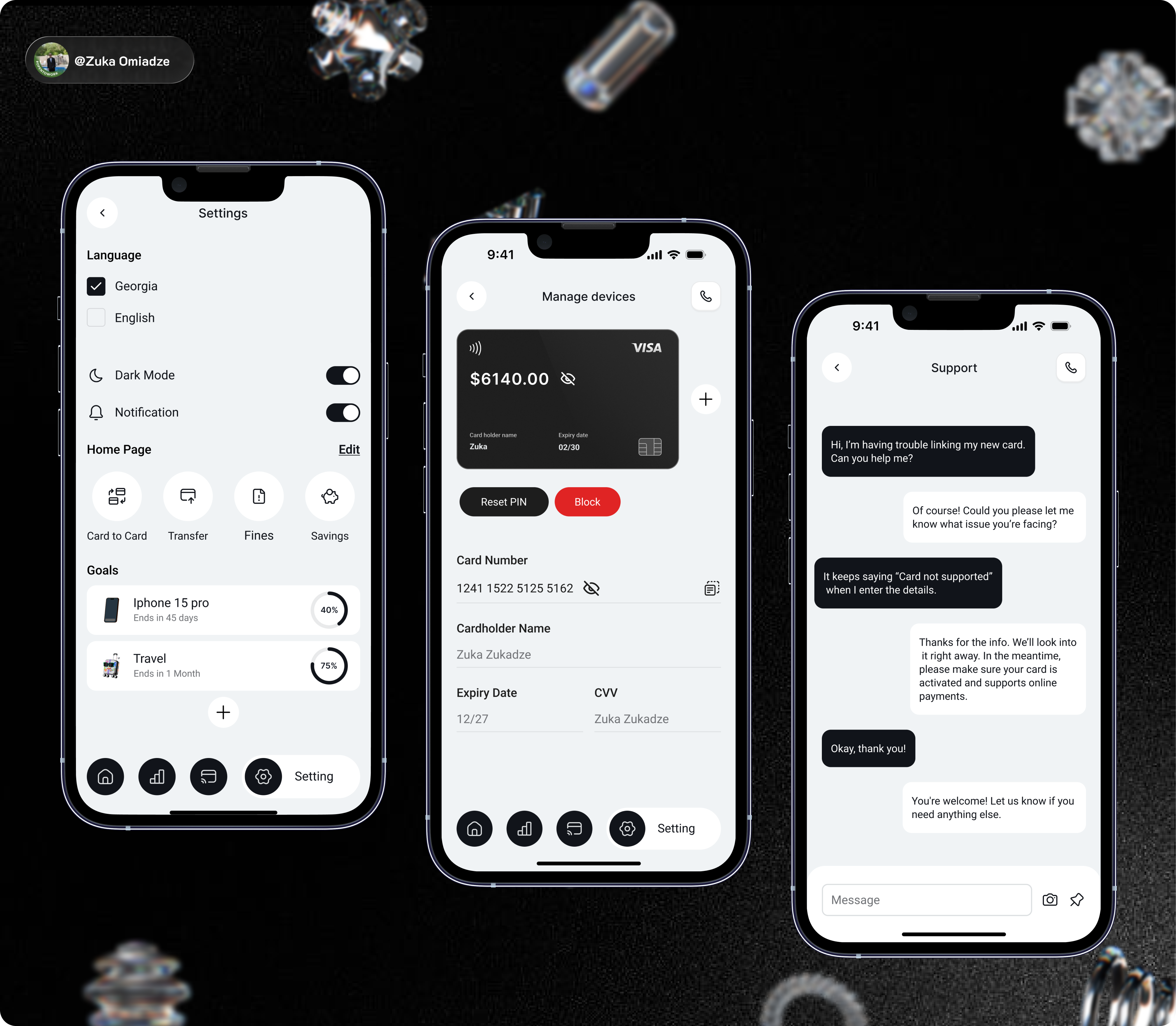Banking Mobile App – Card Management & Personalization bankingapp – bankingdesign digitalbanking fintech mobilebanking ui