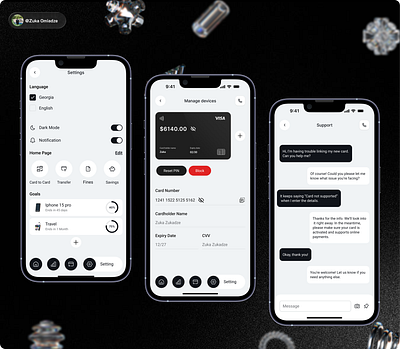 Banking Mobile App – Card Management & Personalization bankingapp – bankingdesign digitalbanking fintech mobilebanking ui