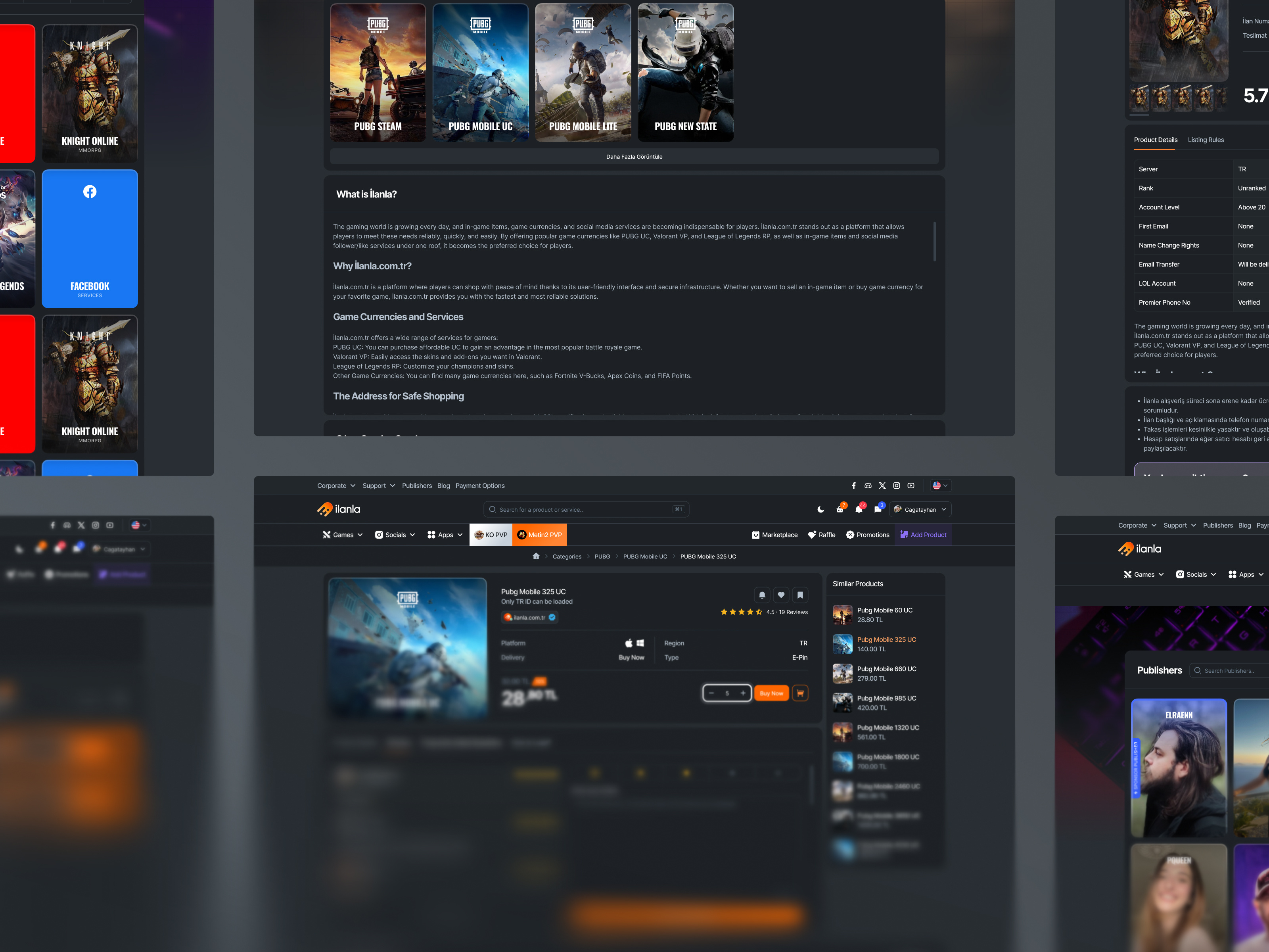 Example of İlanla | Gaming Marketplace Full Experience