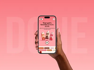 DONE Drinks: Fresh New Web animation branding colorful design drinks foodanddrink health homepage landing page logo onepage protein proteindrink proteinshake ui web webflow website yellow