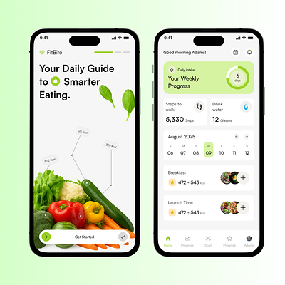 FitBite app design diet food mobile productdesign ui ux