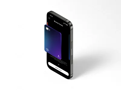 Viewing cards in the bank's mobile application 3d banking branding card dark design ios iphone mobile trend ui ux