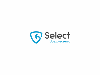 Select Ubezpieczenia logo design for client arrow black blue blues dark design insurance logo minimal minimalist protect security shield simple