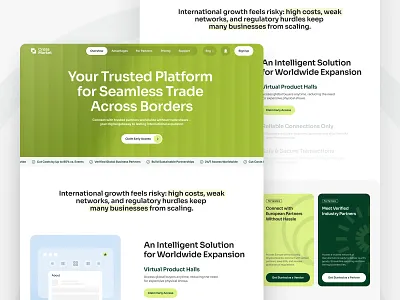 B2B Trade Expansion Landing Page ✸ Global Commerce about b2b features hero image landing page marketplace minimalism responsive design ui design ux design web design
