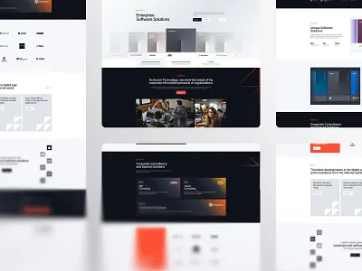 Enorm Technology | Enterprise Software Landing UI b2b clean layout cloud consulting consulting corporate ui dark ui enterprise ui erp design figma landing page modular sections professional ui responsive design saas website software company tech company ui showcase white layout