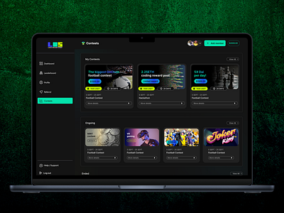 Contest and Gaming Dashboard for Web3 Players dashboarduidesign gamingdashboarduidesign web3dashboarduidesign