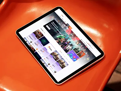 İlanla | Gaming Marketplace Hero Section clean layout conversion design digital products ecommerce figma game account selling game store gaming marketplace in game items ipad mockup marketplace ui orange mockup responsive ui shop interface tablet mockup touch friendly ui on device ux design