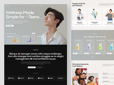 Medivio – Telemedicine Landing Page Design clean ui figma healthcare landing page medical website modern design product landing page saas landing page supplements teen health telemedicine ui design ux design web design website concept weight loss website wellness