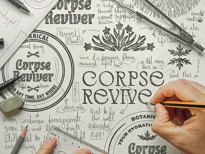 Corpse Reviver Logo Concept badge design black and white illustration branding corpse reviver logo concept design emblem design engraving illustration illustration logo logo concept logo illustration logo sketch vintage illustration