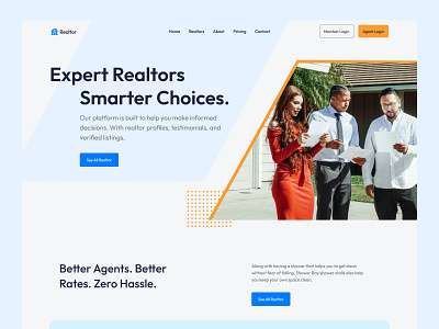 Realtor Website – Hero Section Design 3d animation branding design graphic design illustration logo motion graphics ui vector