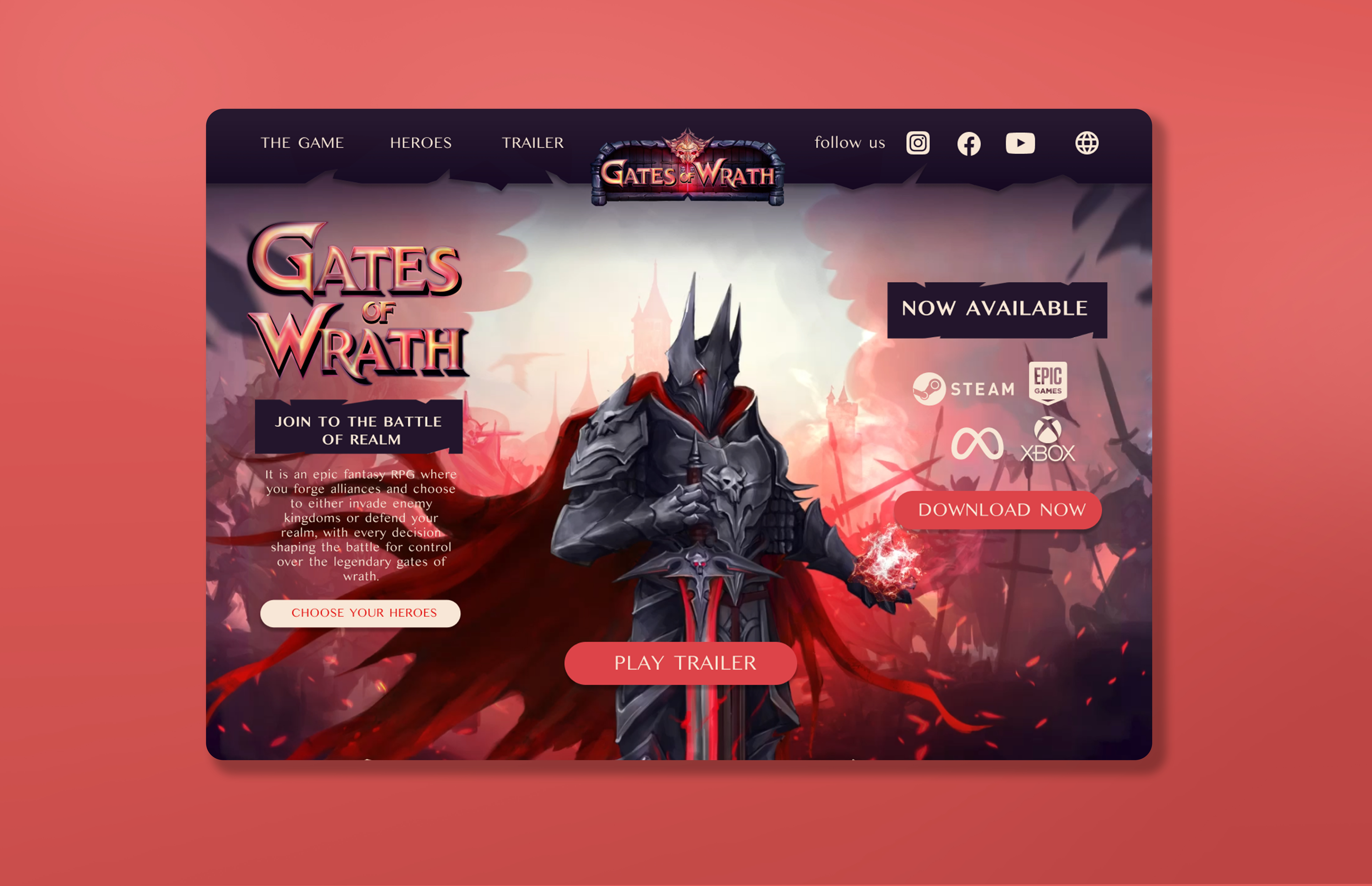 Example of Website Design Project For Game