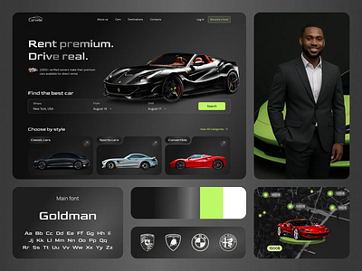 Figma Design for a Car Rental Company 3d branding figma graphic design logo motion graphics prototyping ui uiux wireframing