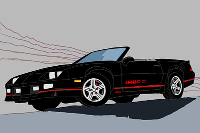 1987 Camaro Z28 IROC-Z automotive black camaro car illustration chevrolet illustration z28