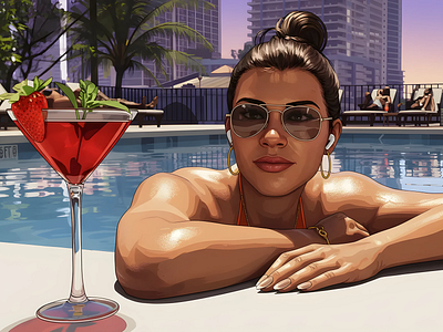 Lucia Caminos Artwork 2d artwork caminos cocktail design drink grand theft auto 6 grand theft auto vi gta gta 6 gta vi illustration lucia lucia caminos