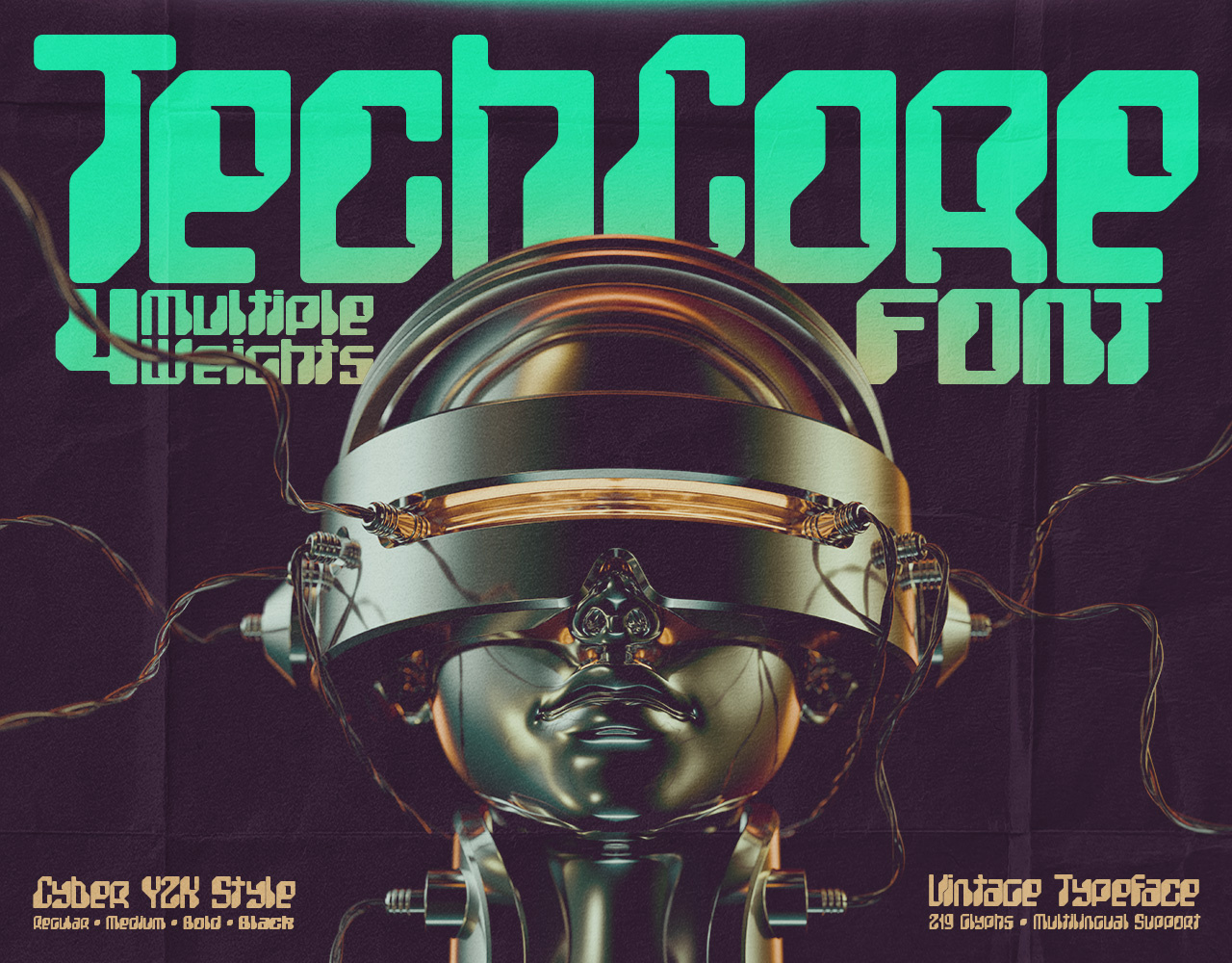 TechCore - Vintage Cyber Font alphabet cyber design font illustration lettering type typeface typography ui