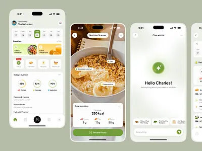 NutriMate – Nutrition & Meal Planning App ai clean design diet eating app figma food healthy meal meal planner minimalist mobile app nutrition nutrition app nutrition goal nutritionist tracker ui wellness app