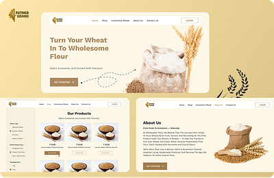 Flour business eCommerce website animation design graphic design ui ux design