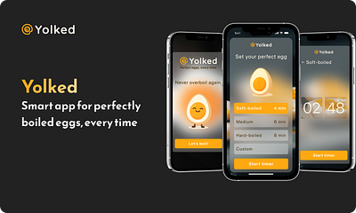 Yolked - Egg Timer App Design app design design graphic design ui uxui design