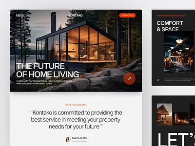 Kontako - Real Estate Website agent apartment architecture b2b building business company home house landing page minimalist properties property real estate realestate service ui ux web design website
