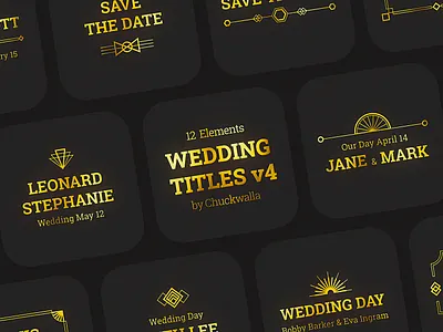 Wedding Titles v4 (AE Template) aftereffects artdeco corporate design gatsby motiondesign motiongraphics opener titles vintage wedding