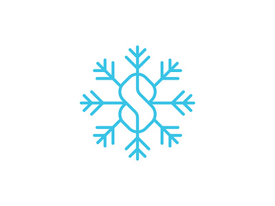 Minimal S Ice Flake Logo air condtion alphabet app cold cool flake frozen ice initial letter logo mark minimilist monogram premade logos s snow sports team winter