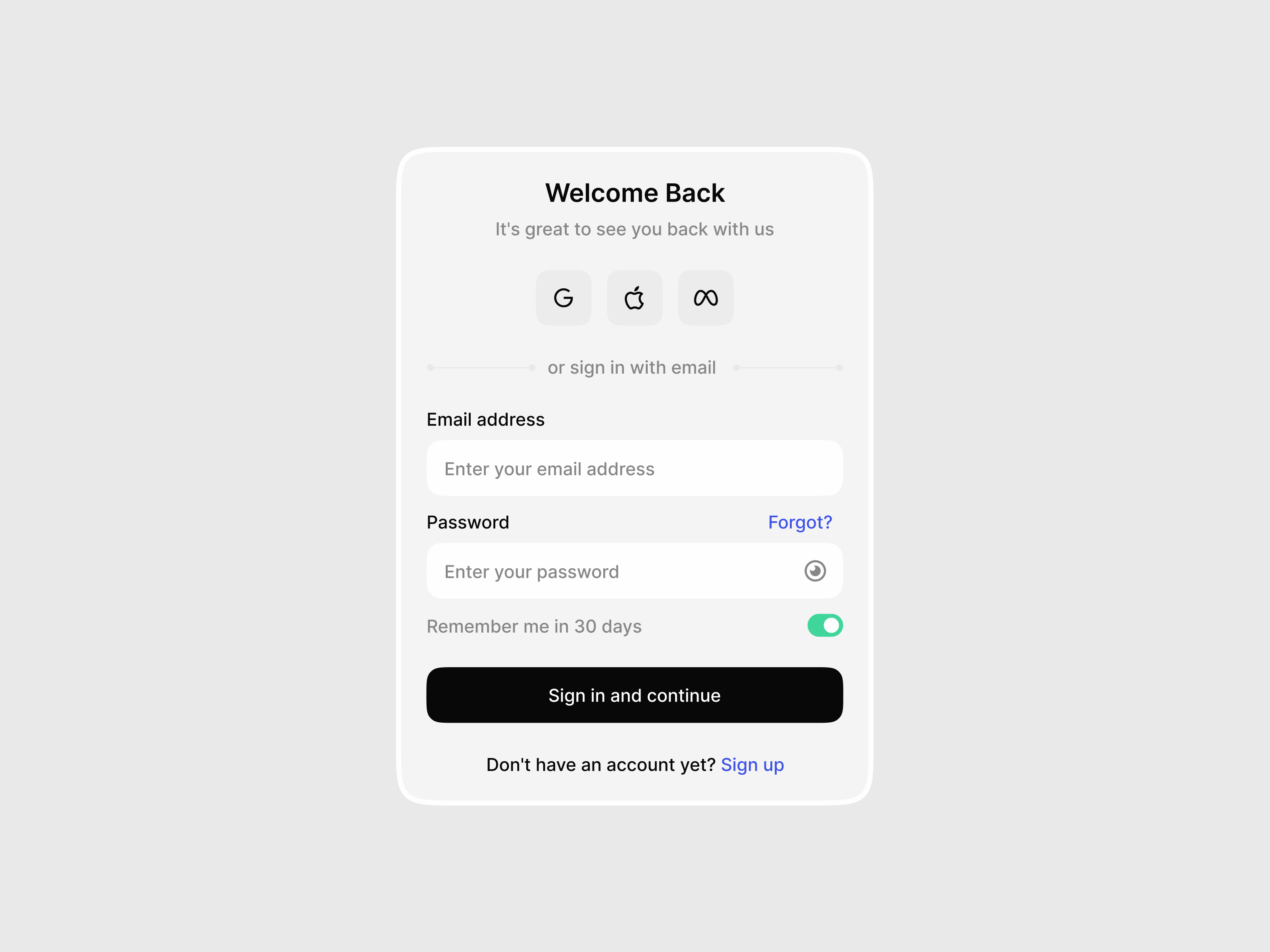 Sign In clean login minimal signin signup