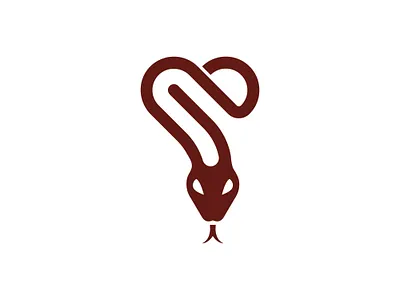 Snake Heart Logo angry animal bite care cobera face head heart logo love medical medicine minimilist premade logos romantic snake treatment viper wild