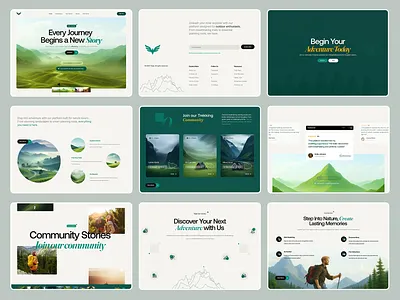 Trek Planner - Landing Page bird logo graphic design green landingpage service trek treking ui ux web webdesign website