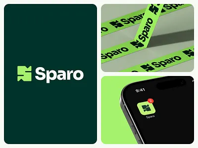Sparo – Logo Design app branding design flat graphic design green icon logo minimal minimalism minimalist saas sparo tech walk