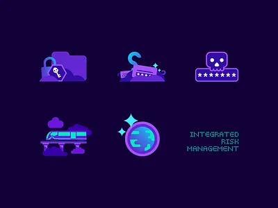 Futuristic Cybersecurity Icons – Dark Mode cloud security cyberpunk cybersecurity dark mode design futuristic game icons glow effect icons illustration illustrator it security malware neon neon icons phishing retro ui