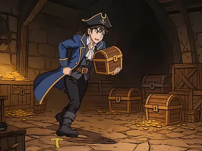 🏴‍☠️Pirate boy hunting treasure 2d animation branding design illustration open for commission pirate boy stallion studio limited treasure hunting