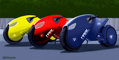 Qi byMikeLynn concept art design digital art illustration manga motorcycle