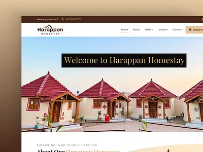 🏡Harappan Homestay - A Blend of Heritage & Modern Comfort appdesign design designportfolio digitalexperience figmadesign homestaydesign hospitalitydesign kutchiheritage tourismwebsite travelindia ui ux webdesign website