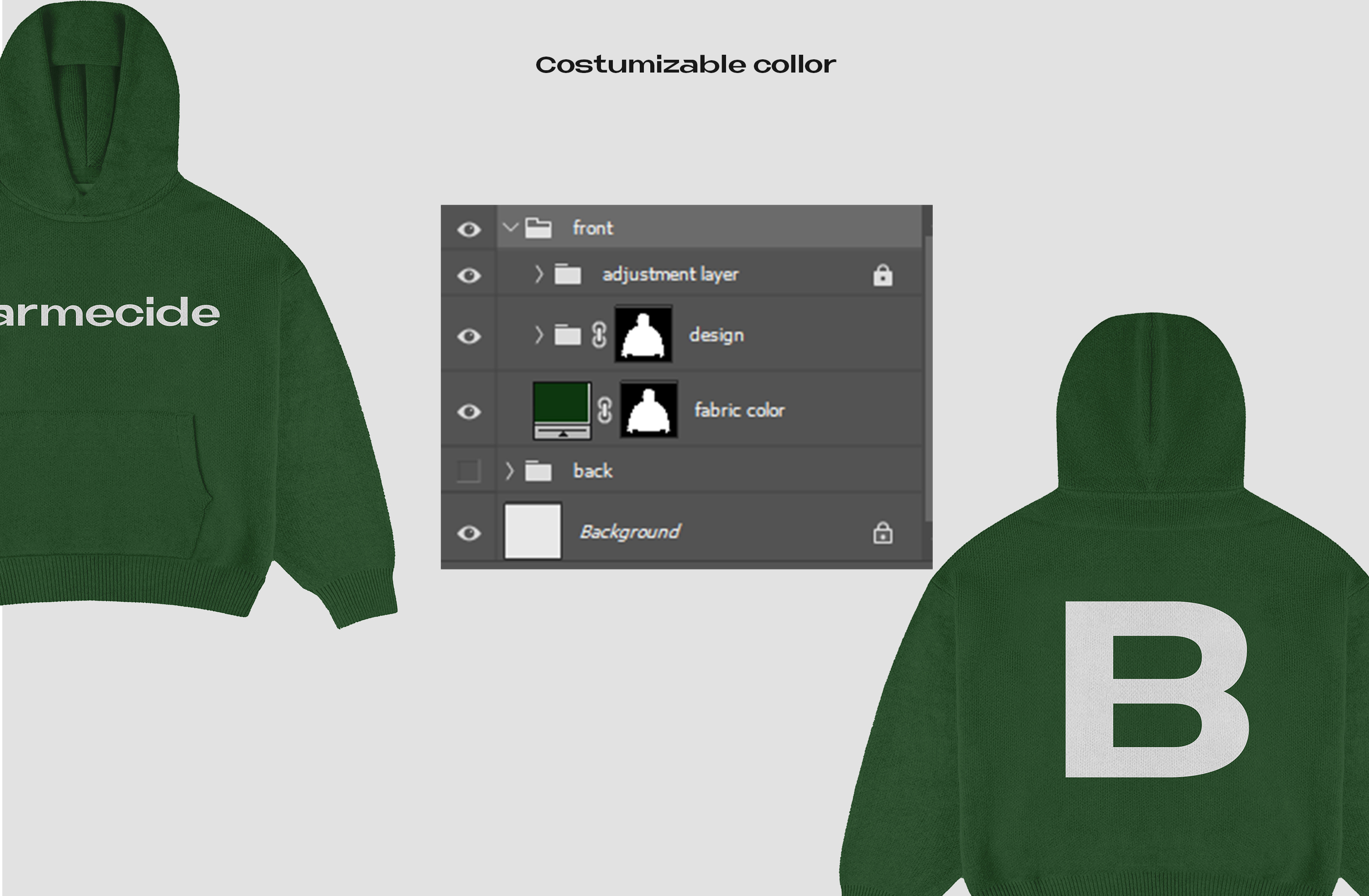 Example of Knitted Pullover Hoodie Mockup Purchase