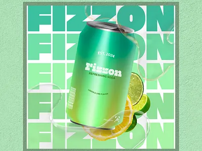 Bright Soda Drinks Product Feature Instagram Post branding color design graphic design illustration illustrator logo ui vector