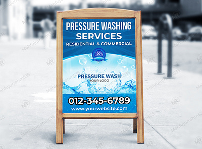 Pressure Washing Services Sidewalk Sign Design patio cleaning advertising board
