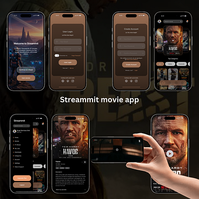 streammit movie streaming mobile app ui design mobile app design movie movie app movie streaming netflix clone ui design uiux video streaming