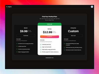 Pricing Page in Onboarding (Dark Mode) apps best button craftora darkmodeui darktheme design onboardingui pricingpage pricingplans pricingtable saas saasdesign subscriptiondesign ui ux web