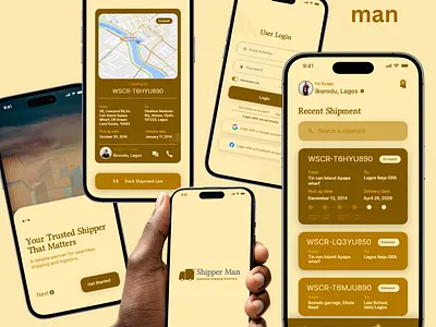 shipperman shipping and logistics mobile app ui design deliver delivery graphic design illustration logistics mobile app ship shipping uiux ux