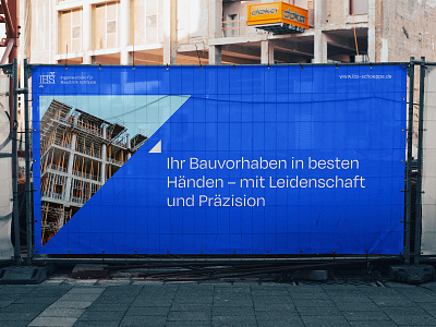IBS branding poster architect architecture billboard blue brand branding clean construction design engineering graphic design image mask logo minimal minimalist mockup modern poster statics triangle