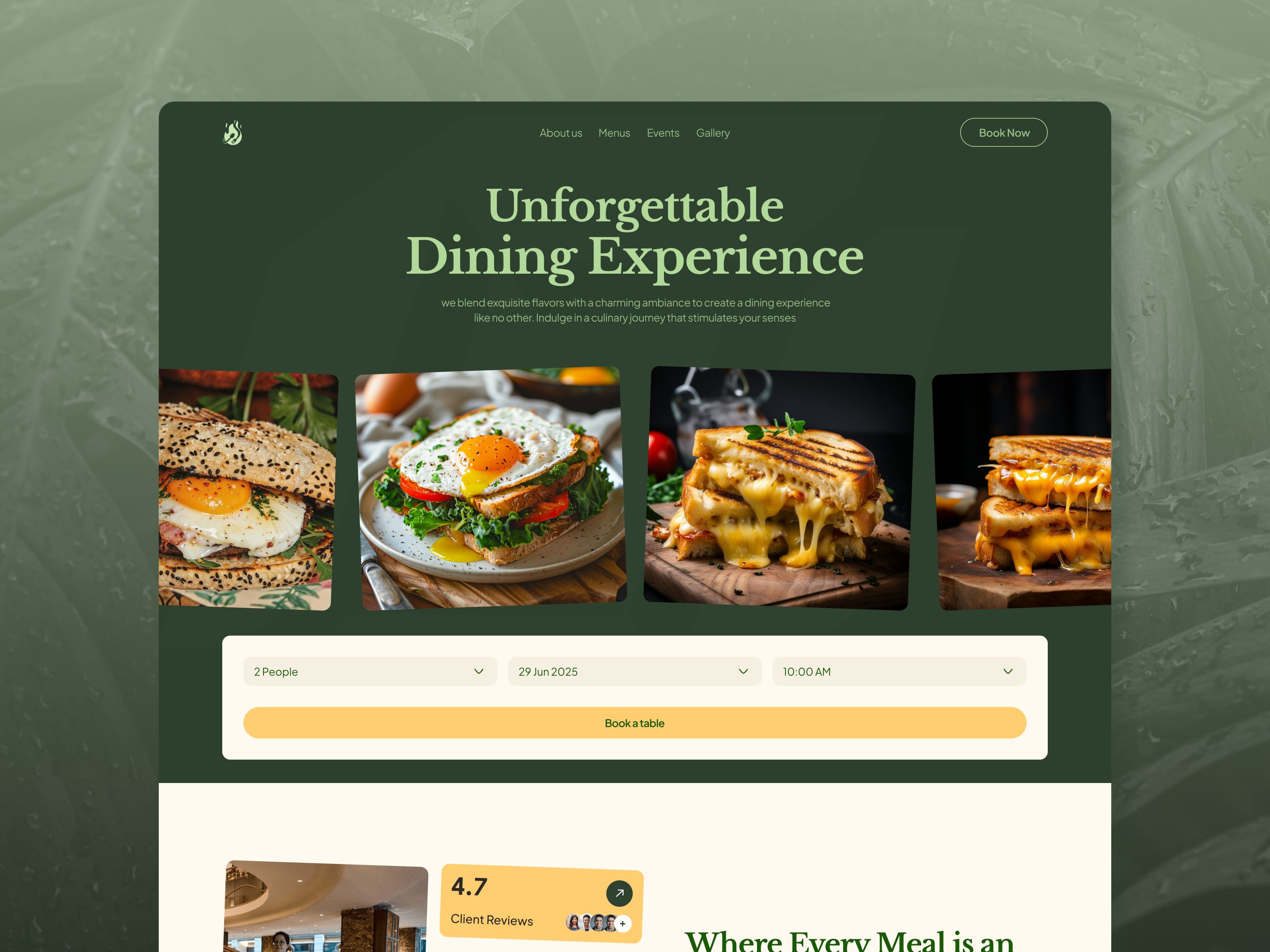 Restaurant Website Design – Modern Dining Experience branding cafe website design clean website design dining experience design esponsive restaurant website food and beverage ui food photography web design food website ui graphic design logo modern cafe branding modern restaurant website restaurant ui ux restaurant website design ui website design concept wingly agency design