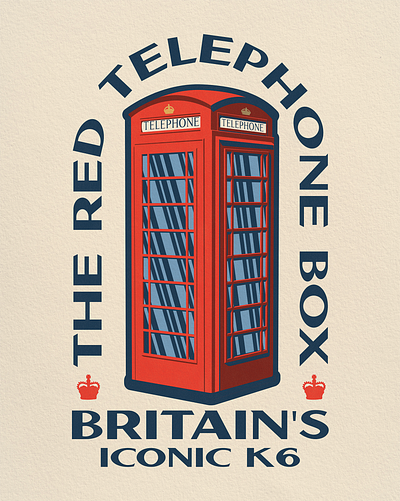 The K6 badge design england illustration logo london patch phone booth retro uk vintage