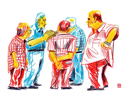 Old conversation art artwork colored pencil colorpencil editorial illustration ill illustration pencil colour